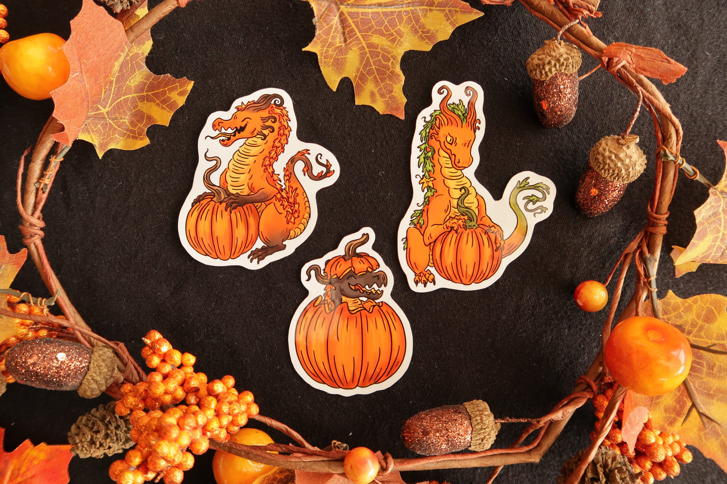 Pumpkin Dragon - Set 2 - Stickers set or sticker