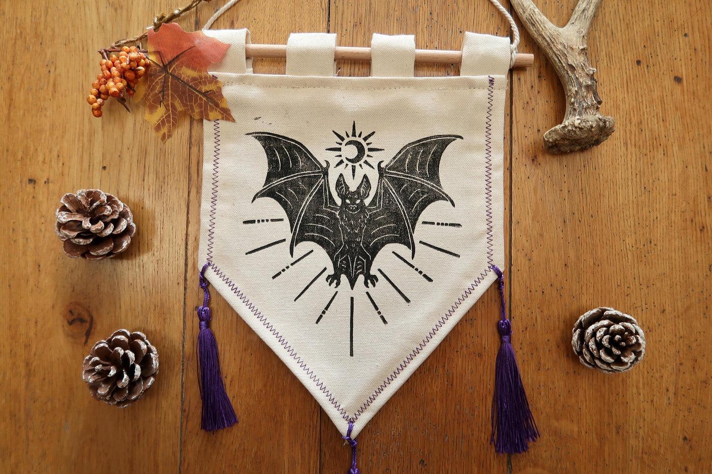 Bat - Linocut Banner - Limited edition