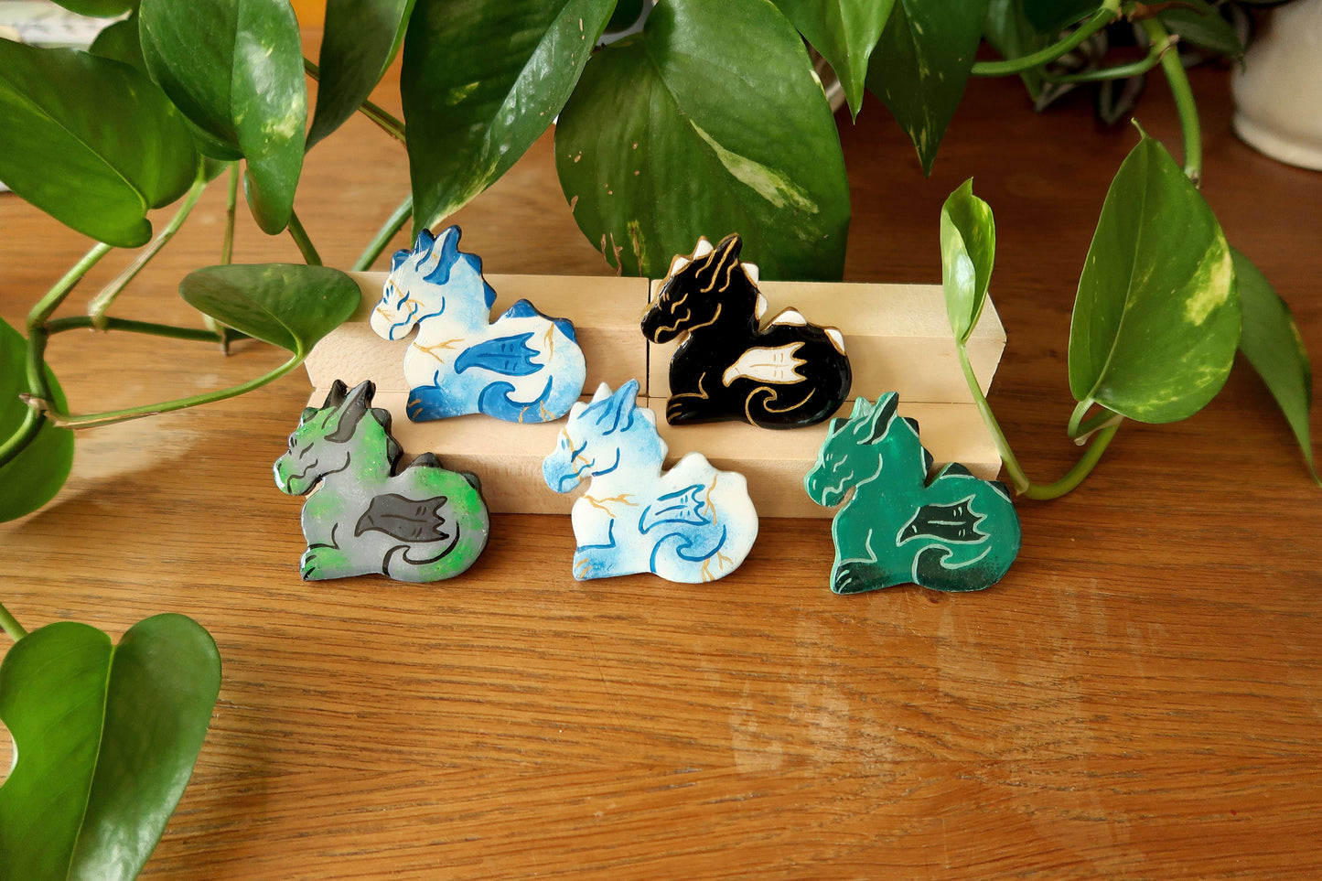 Dragon and gargoyles loaf - Handmade clay Magnet