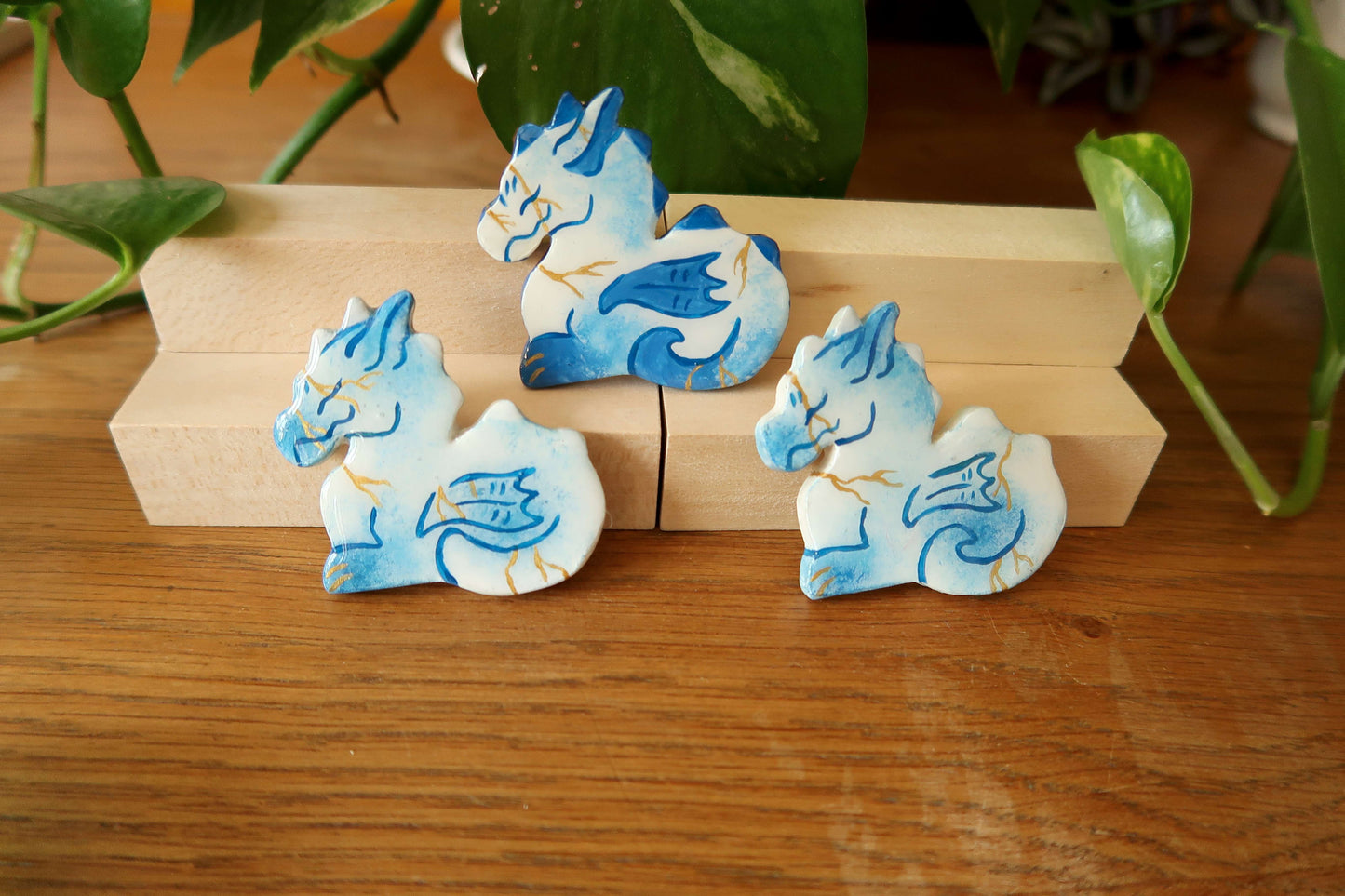 Dragon and gargoyles loaf - Handmade clay Magnet