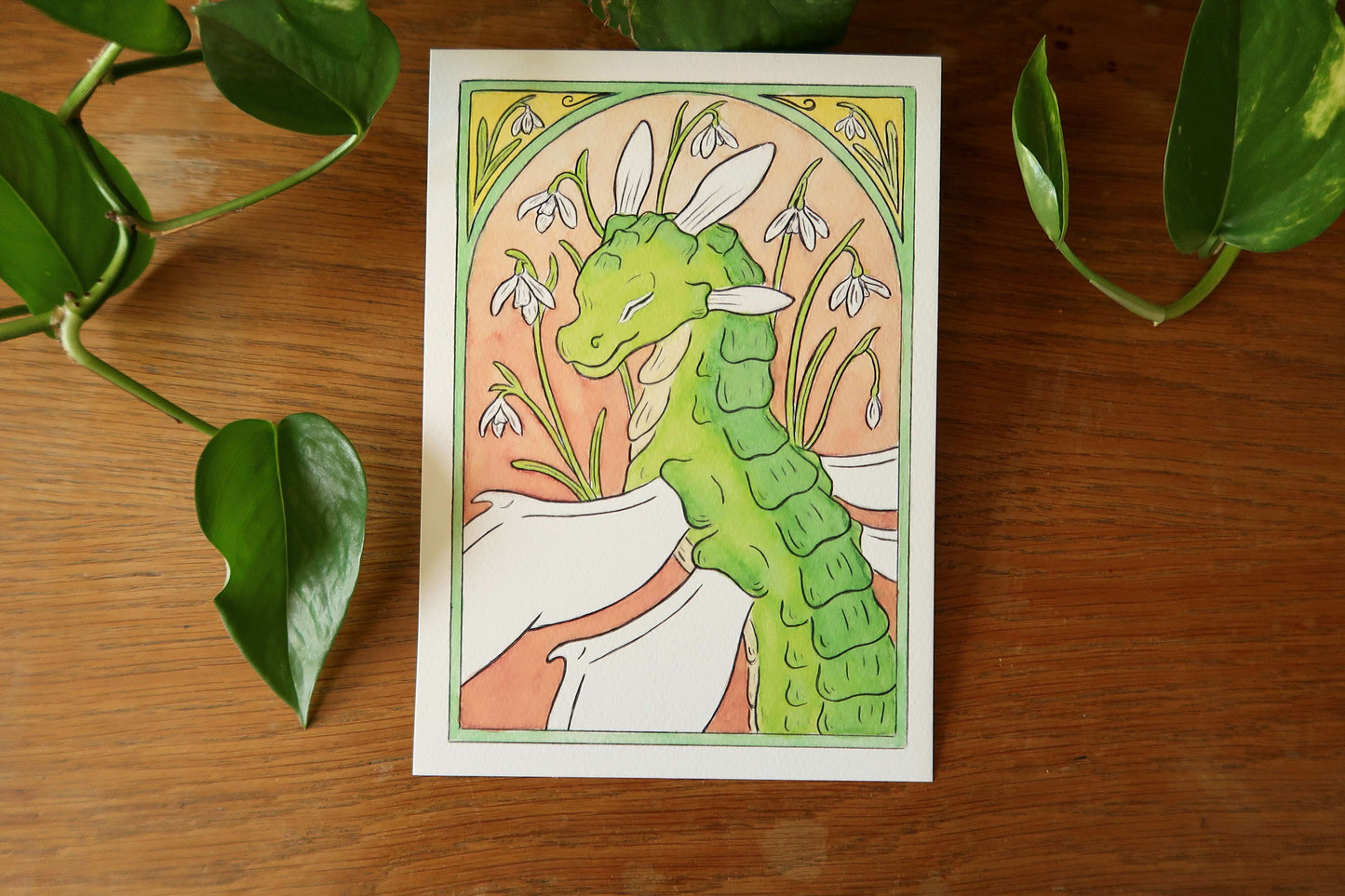 Snowdrop dragon or Pink devil - A5 Print