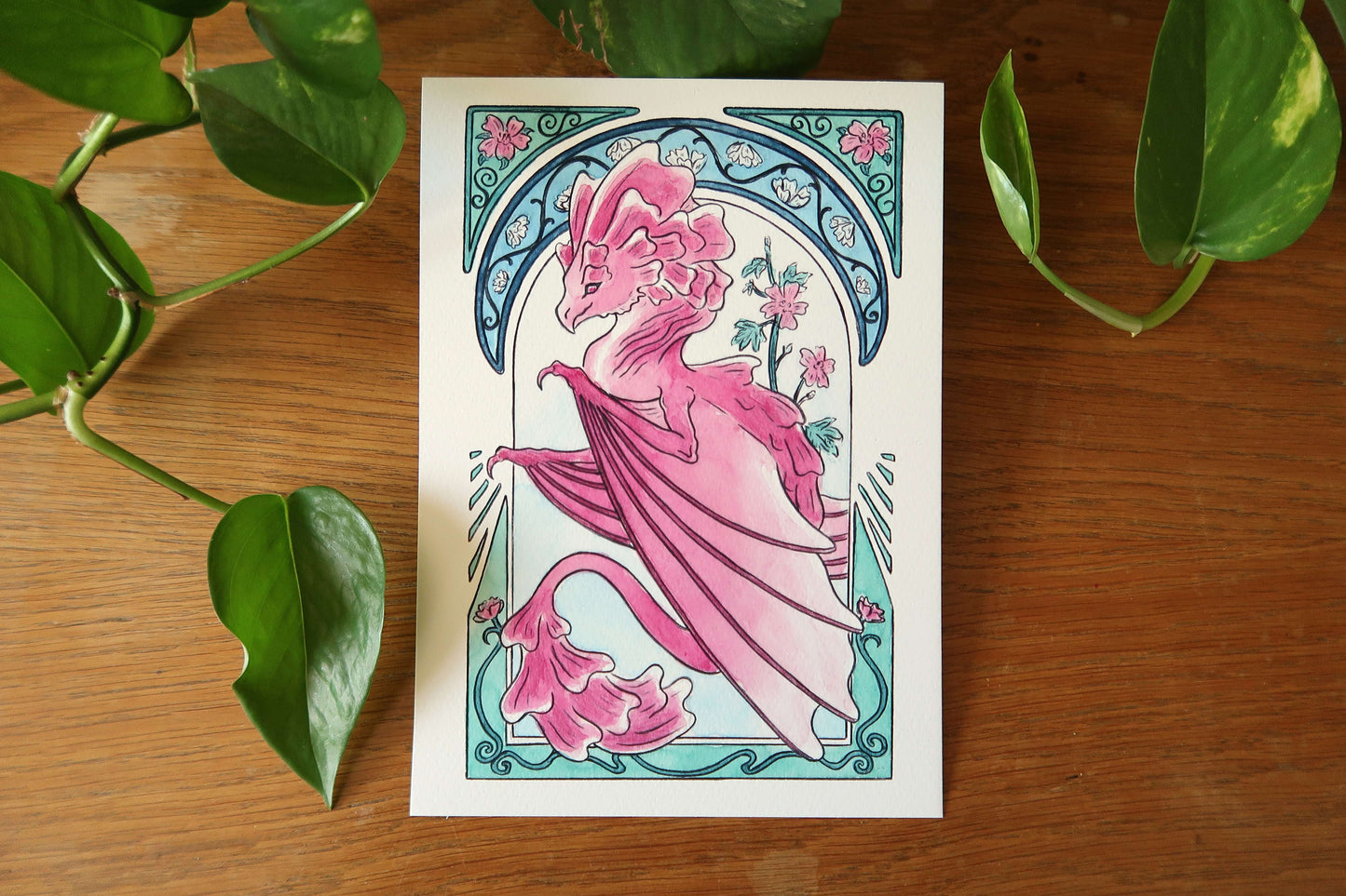 Frilled clown wyvern or Common mallow dragon - A5 Print