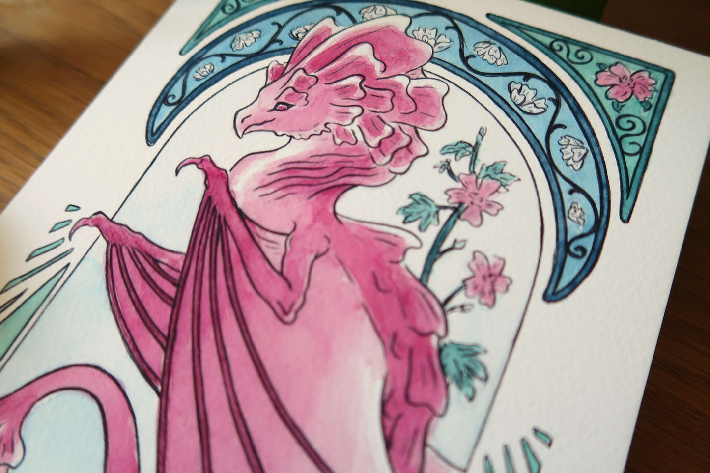 Frilled clown wyvern or Common mallow dragon - A5 Print