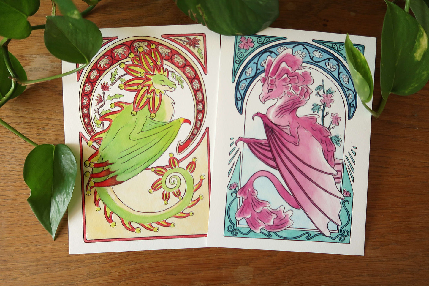 Frilled clown wyvern or Common mallow dragon - A5 Print