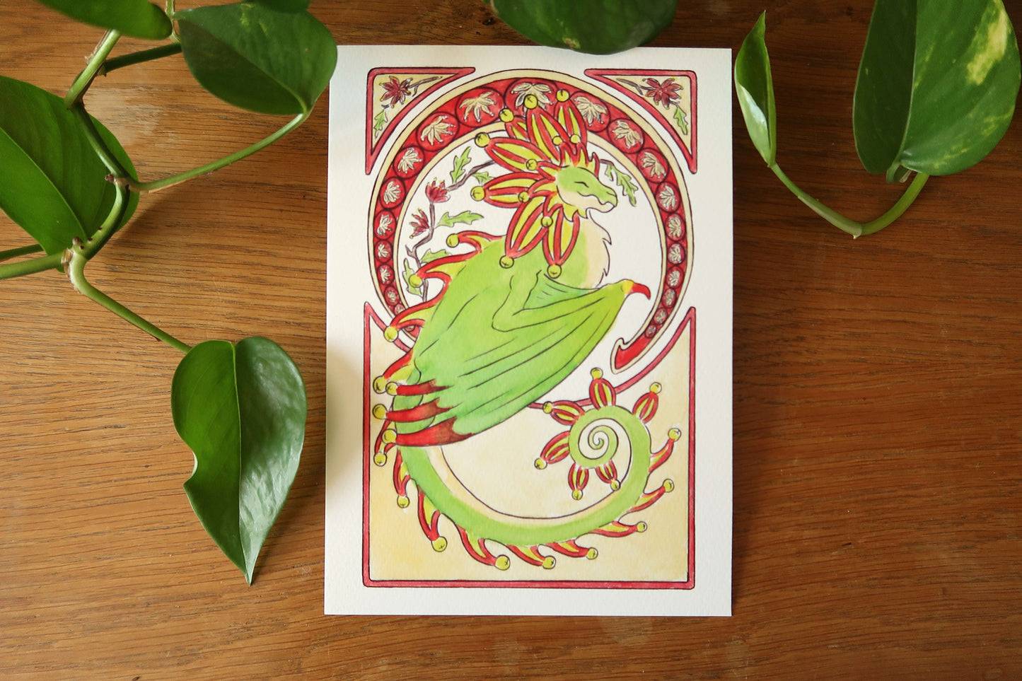 Frilled clown wyvern or Common mallow dragon - A5 Print