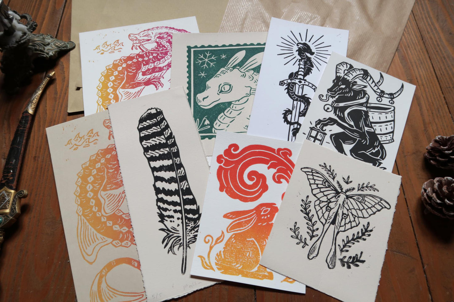 Oopsie mystery bag - Linocut prints