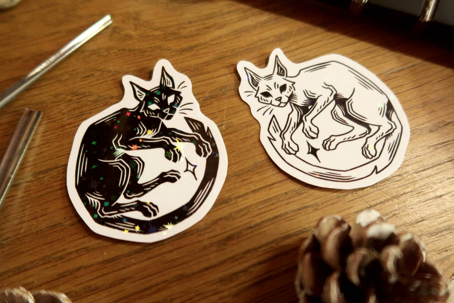 Sparkly Cats- Stickers set or sticker