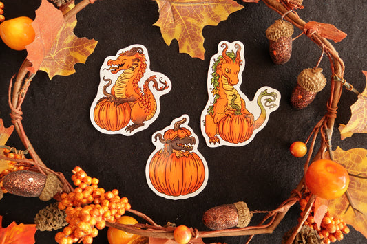 Pumpkin Dragon - Set 2 - Stickers set or sticker