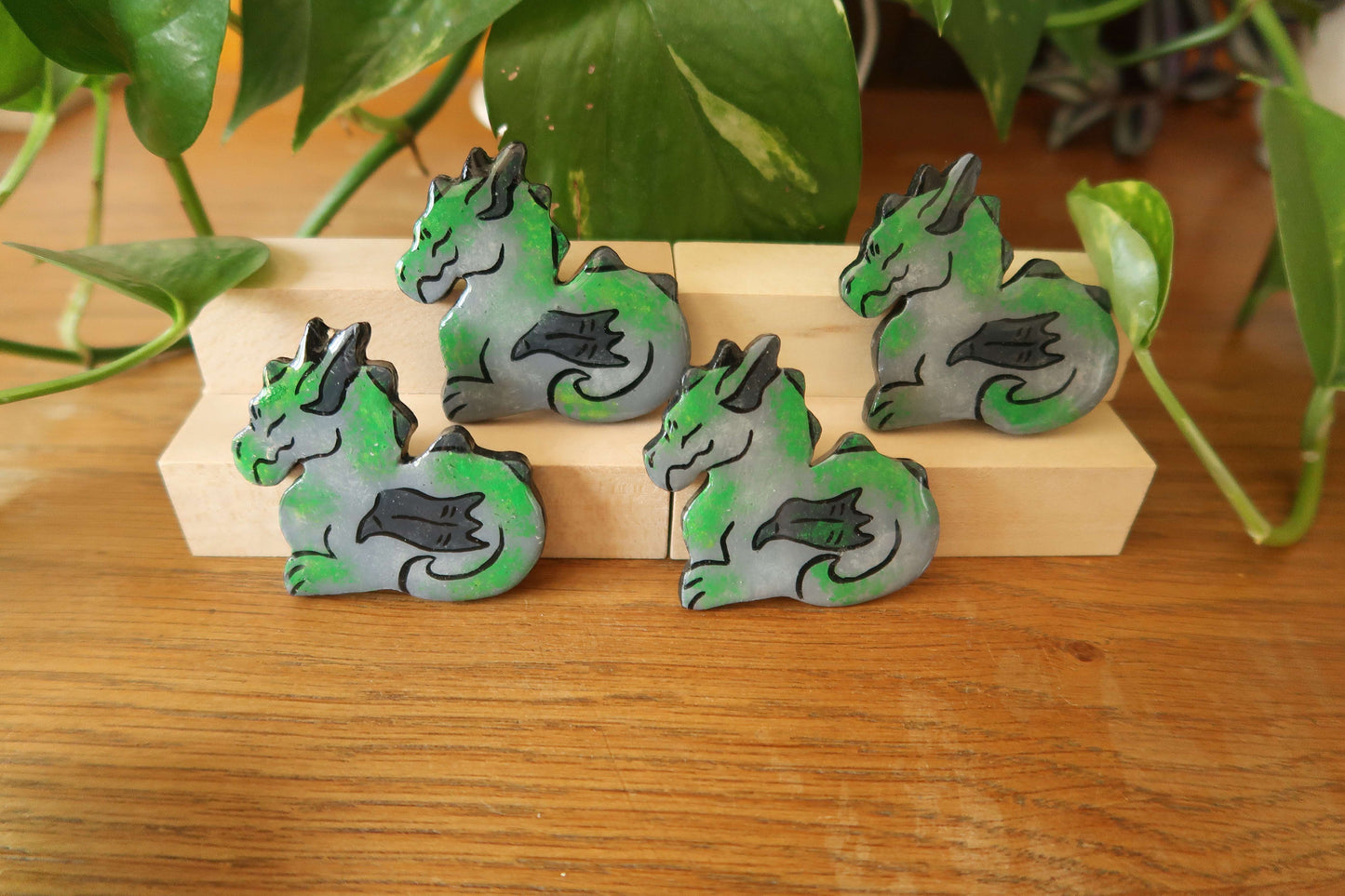 Dragon and gargoyles loaf - Handmade clay Magnet