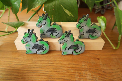 Dragon and gargoyles loaf - Handmade clay Magnet