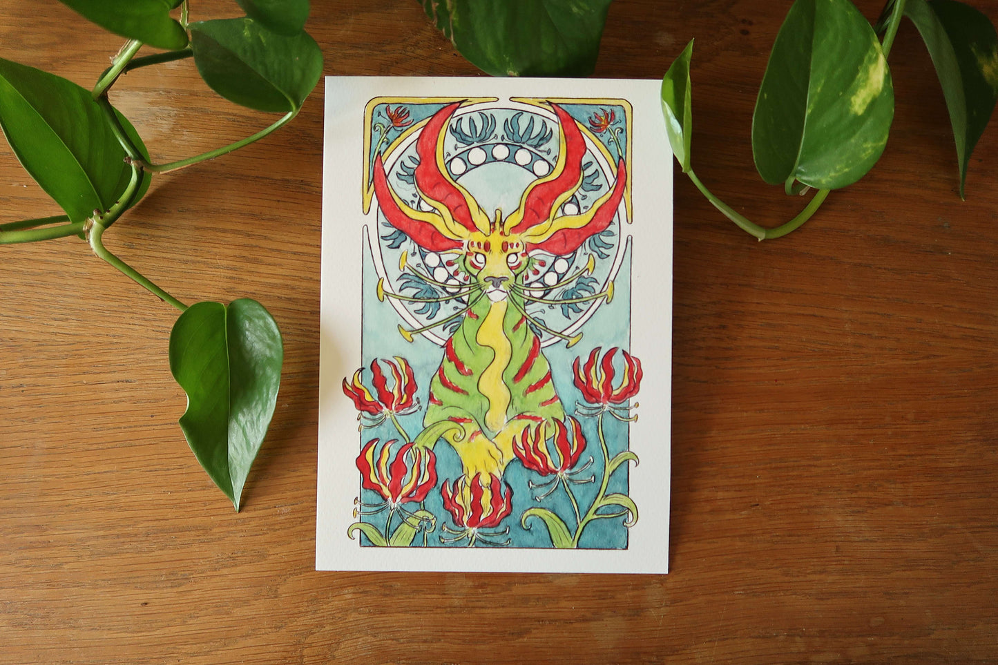 Whiskered barbtail or Wine wyver - A5 Print