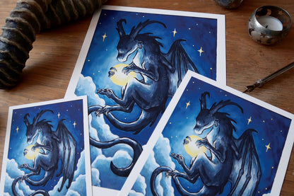 The Moon dragon - Print A6, A5 or A4