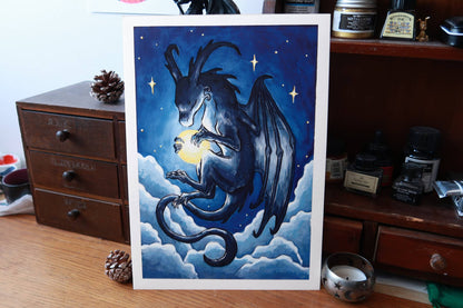 The Moon dragon - Print A6, A5 or A4