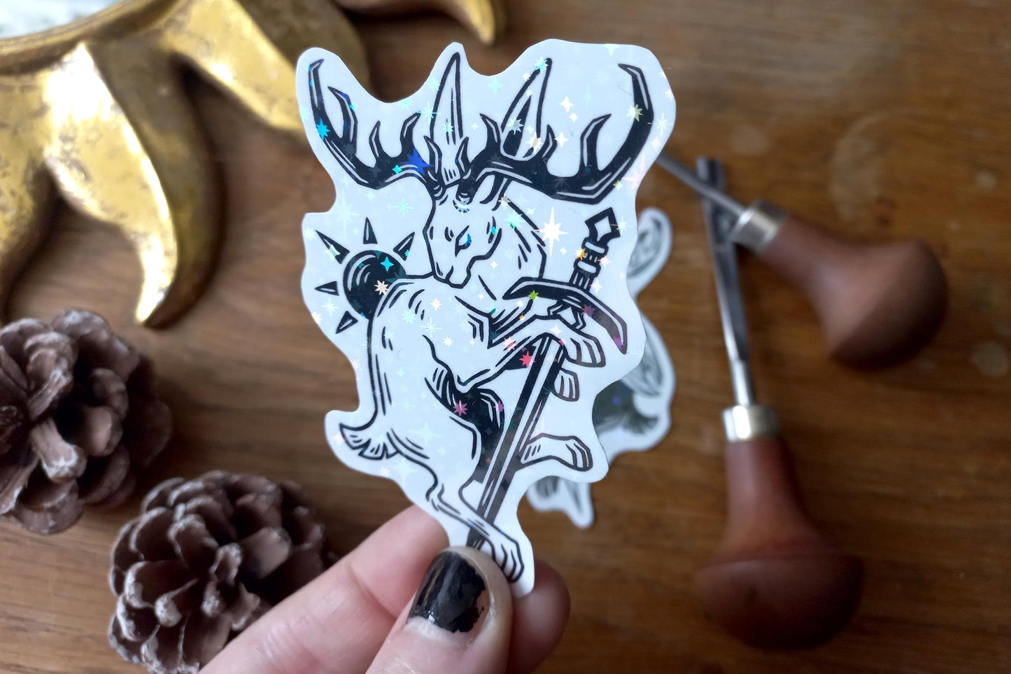 Sparkly Jackalope and Wolpertinger- Stickers set or sticker