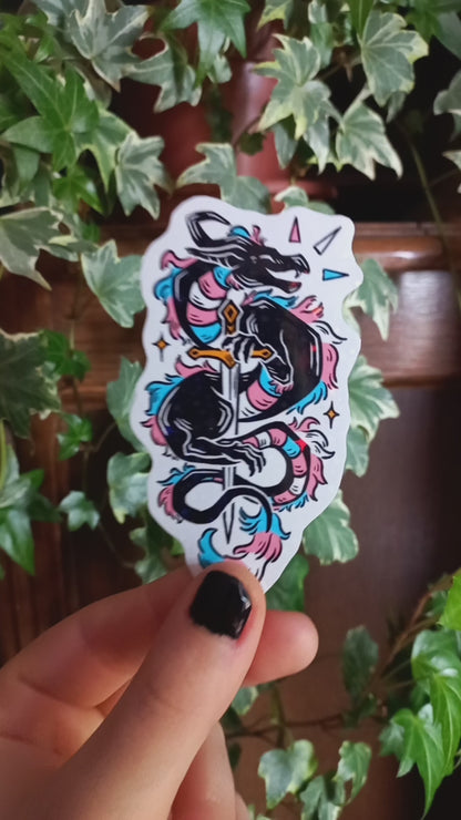 Sparkly pride dragons - stickers