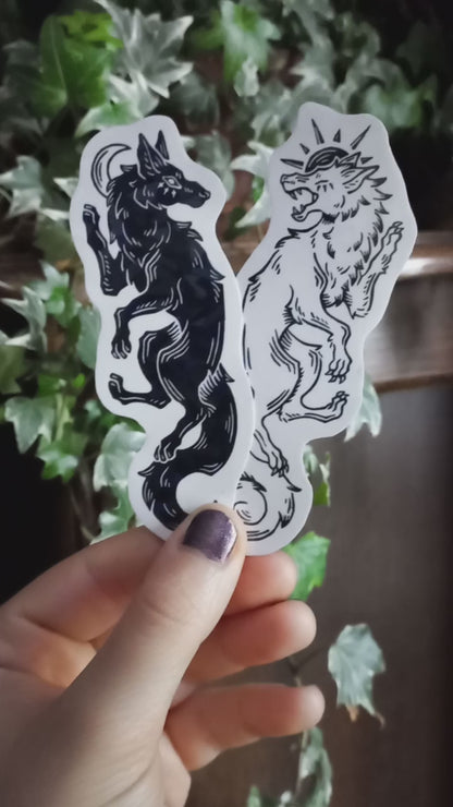 Sparkly skoll and hati - Stickers