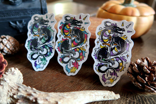 Sparkly pride dragons - stickers