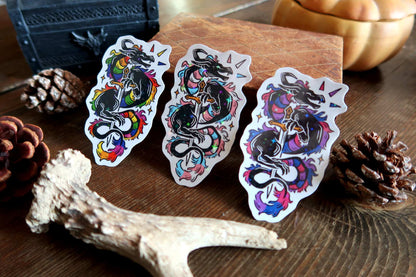 Sparkly pride dragons - stickers