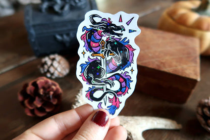 Sparkly pride dragons - stickers