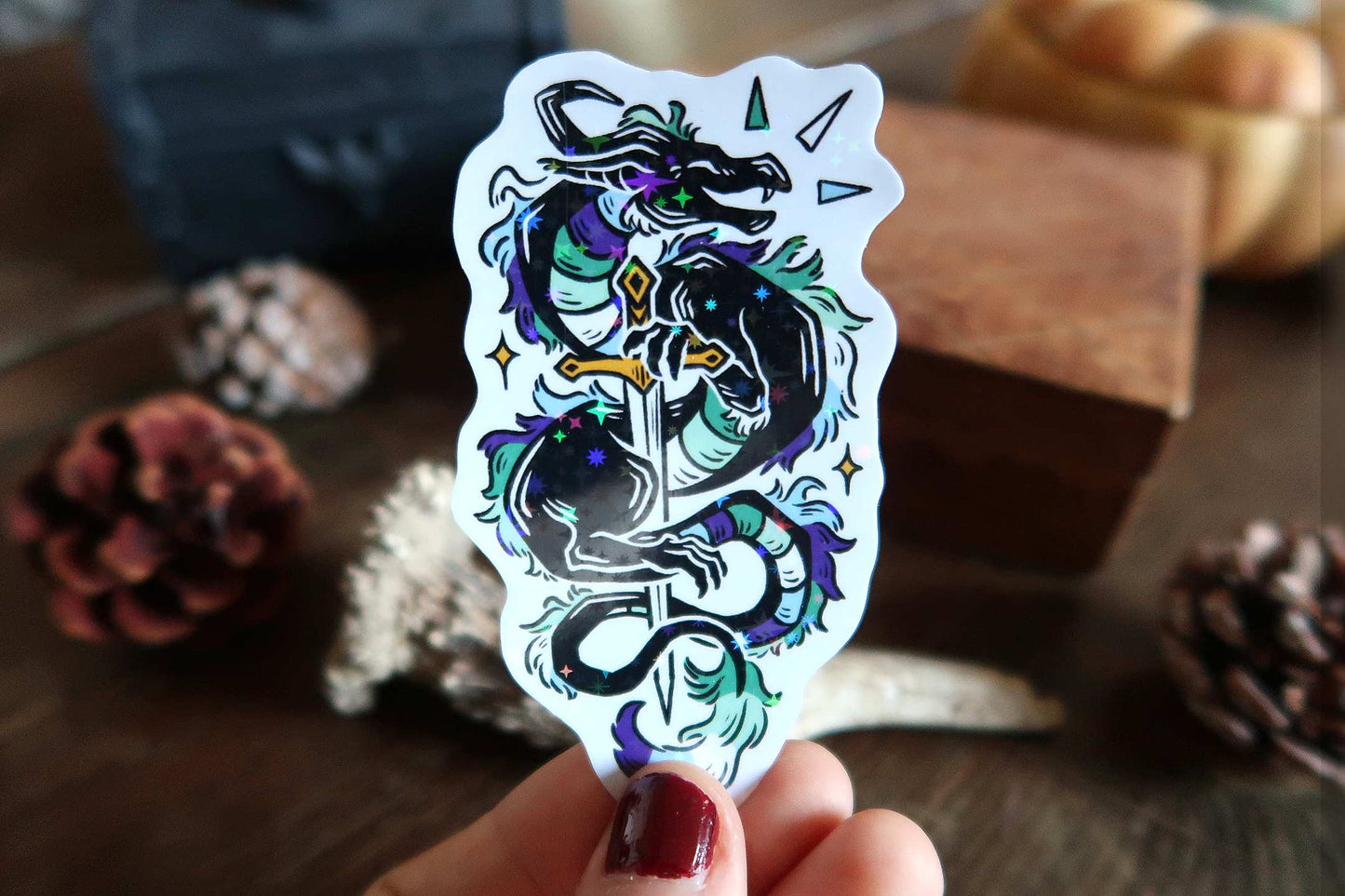 Sparkly pride dragons - stickers