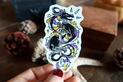 Sparkly pride dragons - stickers