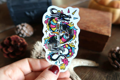 Sparkly pride dragons - stickers