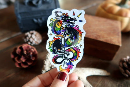 Sparkly pride dragons - stickers