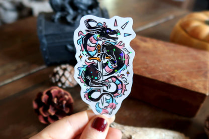 Sparkly pride dragons - stickers