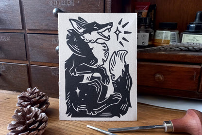 Star fox - Linocut print