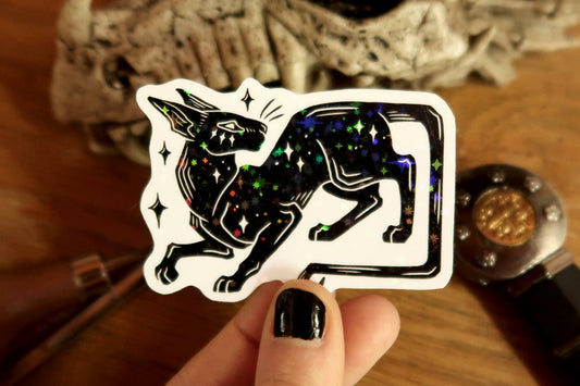 Sparkly starry cat-  Sticker
