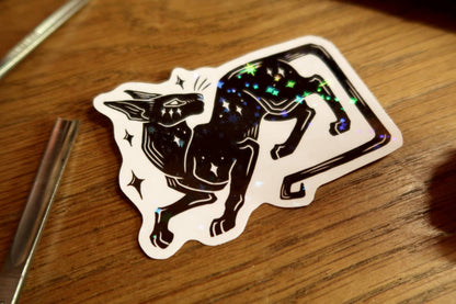 Sparkly starry cat-  Sticker