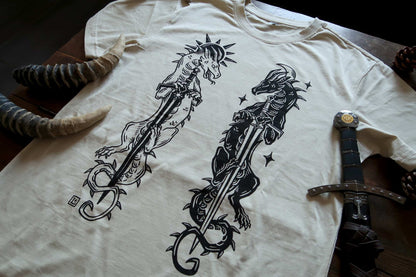 Sword and dragons - Sand t-shirt