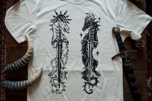 Sword and dragons - Sand t-shirt