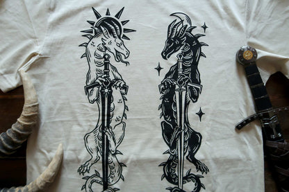 Sword and dragons - Sand t-shirt
