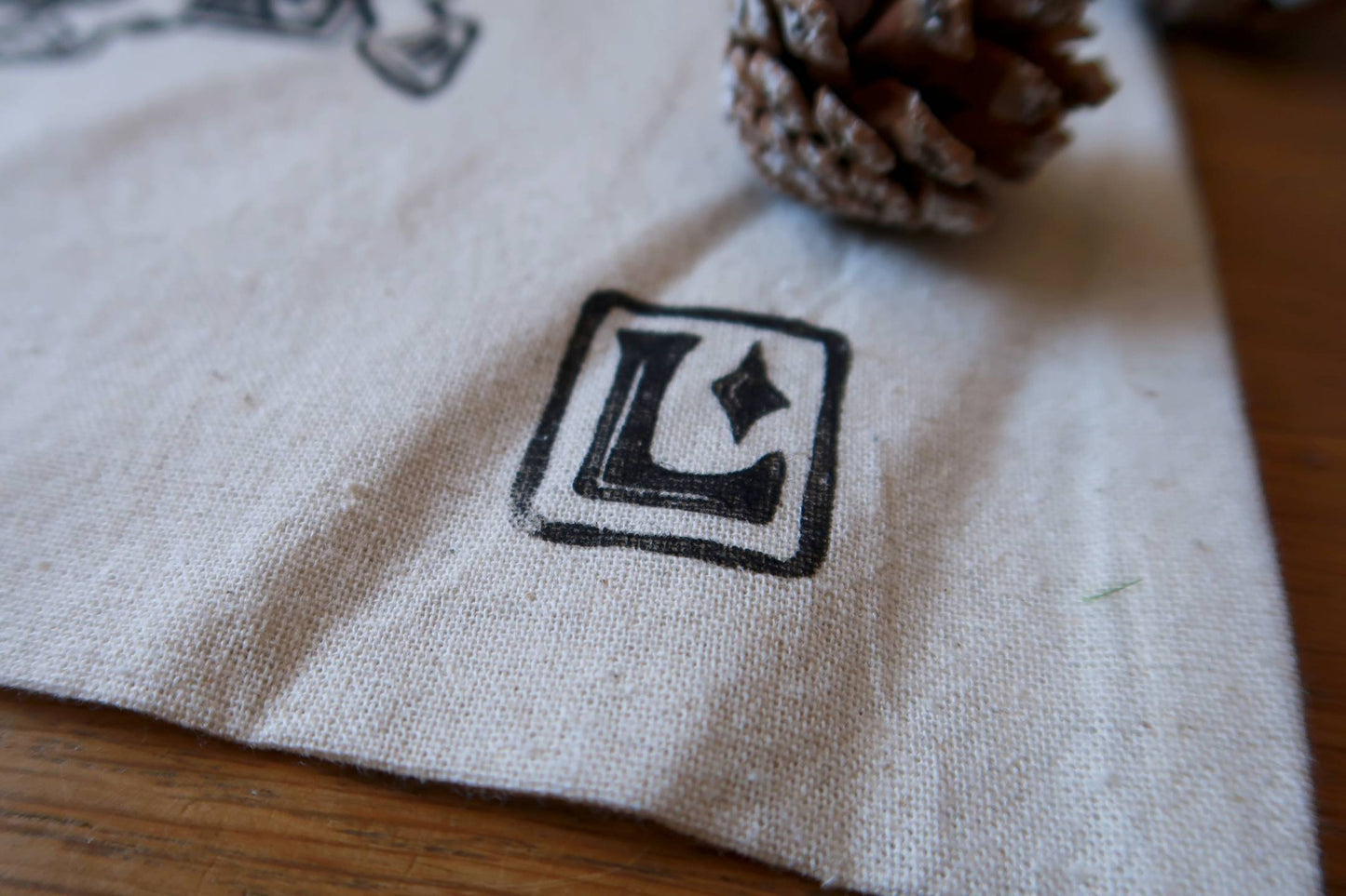 Unchained Unicorn - linocut printed tote bag