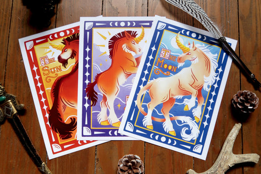 Tarot unicorns - A5 Print